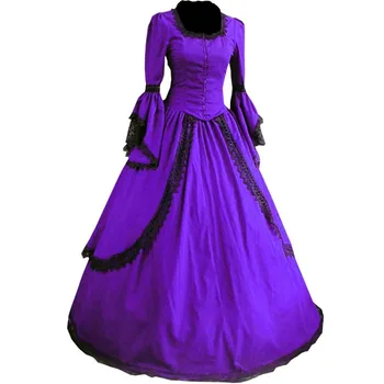 Partiss Moterų Nėriniai Grindų ilgis Gotikos Viktorijos Suknelė