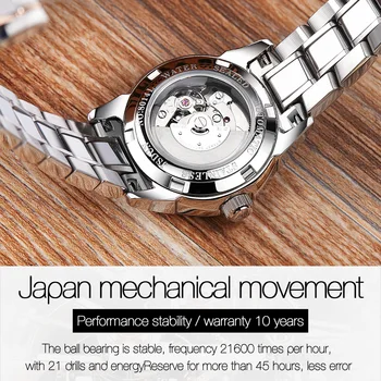 Vyrai Mechaninis Laikrodis Automatinis laikrodis Vyrams, Prabangių Verslo Atsitiktinis Japonija judėjimo laikrodžiai Vyrams relogio masculino JSDUN