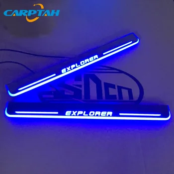 CARPTAH Apdaila Pedalo Automobilių Eksterjero Dalys, LED Durų Slenksčio Nusitrinti Plokštė Kelias Dinaminis Streamer šviesos 