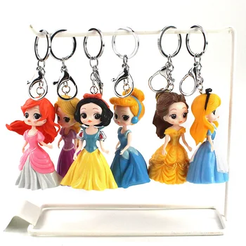 5-10cm Disney Princess Keychains Tinkerbell snieguolė 
