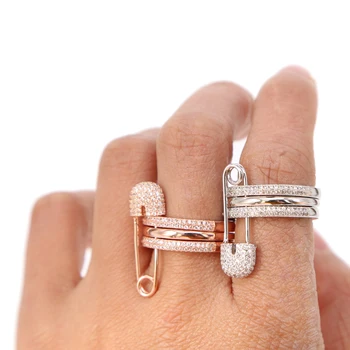 Sidabro, rožinė aukso, sidabro spalva tris sukrauti žiedai žiogelis mados 2018 naujas dizainas didina visiškai piršto žiedą