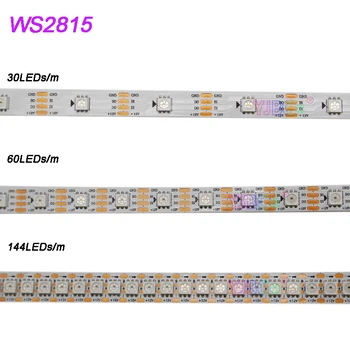 5m/Daug WS2815 DC12V (WS2812B/WS2813) RGB LED Šviesos Juostelės Individualiai Adresuojamo Dual-Signalas 30/60/144 Taškų/Led/m