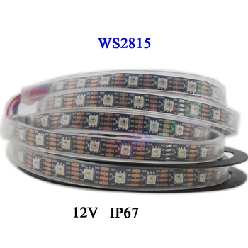 5m/Daug WS2815 DC12V (WS2812B/WS2813) RGB LED Šviesos Juostelės Individualiai Adresuojamo Dual-Signalas 30/60/144 Taškų/Led/m