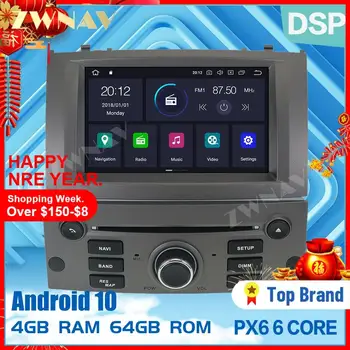 PX6 4+64 Android 10.0 Automobilių DVD Stereo Multimedijos Už Peugeot 407 2004-2010 M. Radijo, GPS Navi 