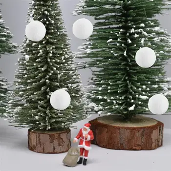 12 Vnt Kalėdų Kabinti Pakabučiai Kūrybos Dekoro Kamuolius Kalėdų Eglučių Papuošalai Baltos Putos Kalėdų Kamuolys Dekoravimas Ornamentais