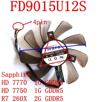 Nemokamas Pristatymas FirstD FD9015U12S 4pin 85mm 39x39x39mm 0.55 A Safyras HD7770 77501G GDDR5 R7 260X 2G GDDR5 vaizdo plokštės ventiliatorius