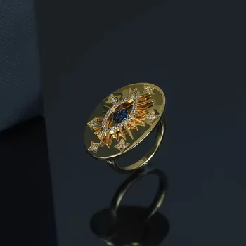 2019 naujo dizaino Europos blogio akis dizaino aukso žiedai klasikinis prabangos originalus prekių kietas žiedai moterų mergina
