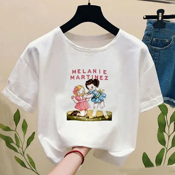 Vasaros cute Baby Girl marškinėliai Melanie Martinez Animacinių filmų Vaizdo atspausdintas T-shirt Harajuku Kawaii mados Moterų trumpomis rankovėmis Marškinėlius