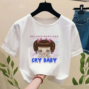 Vasaros cute Baby Girl marškinėliai Melanie Martinez Animacinių filmų Vaizdo atspausdintas T-shirt Harajuku Kawaii mados Moterų trumpomis rankovėmis Marškinėlius