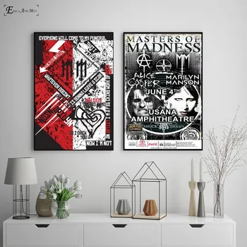 Marilyn Manson Juoda Ir Balta Plakatai Ir Spausdina Tapybos Drobės, Nuotraukos Ant Sienos Šiaurės Apdailos Namų Dekoro Affiche
