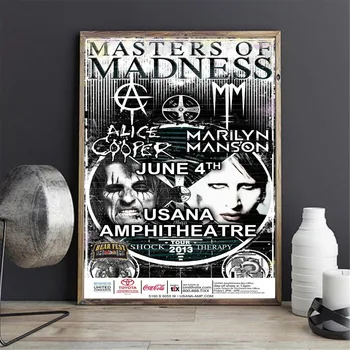 Marilyn Manson Juoda Ir Balta Plakatai Ir Spausdina Tapybos Drobės, Nuotraukos Ant Sienos Šiaurės Apdailos Namų Dekoro Affiche
