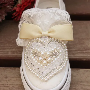 Naujas žmogus Ben Drobė batai moteriška maža gauja pėdų plokščio dugno storio apačioje vieno batai kristalų nėrinių Princess Bateliai