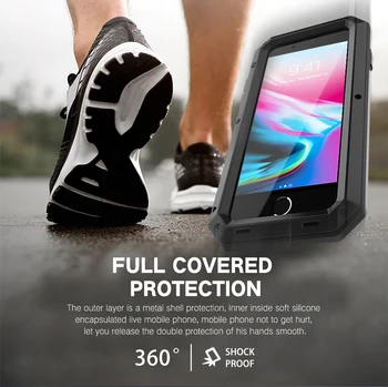 Sunkiųjų Apsaugos šarvai Metalo, Aliuminio, Telefono dėklas skirtas iPhone 11 Pro XS MAX SE 2 XR 6 6S 7 8 Plus X 5S atsparus smūgiams Doom Dangtis