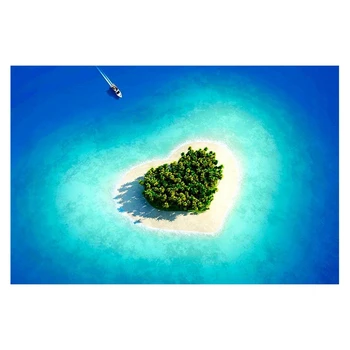 Drobė, Tapyba Namų Dekoro 1 Vnt Maldive Mėlyna Vandens Meilės Vandenyno Sala Širdyje, Beach Nuotraukas Spausdina Plakatas Gyvenimo Kambario Sienos Menas