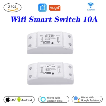 2vnt Tuya WIFI Smart on ir off jungiklis 10A Wireless application nuotoliniu būdu jungikliai Wifi laikmatis su 