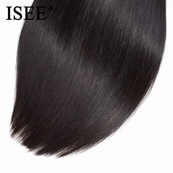 ISEE Brazilijos Mergelių Plaukų Tiesus Neapdoroti Žmonių Plaukai Ryšulių 3 Ryšulius, Plaukų Audžia Gamtos Spalvų Nemokamas Pristatymas