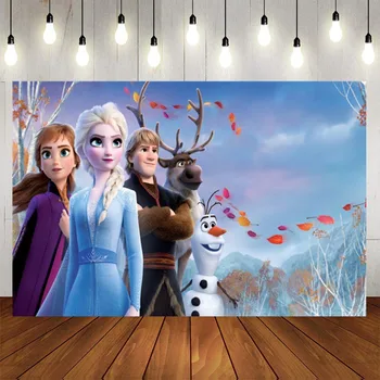 Karšto Animacinių Filmų Užšaldyti Anna Elsa Princesė Šalies Nuotrauka Fone Sniego Karalienė Spalvingų Tapetų Gimtadieniu, Baby Shower Backdrops