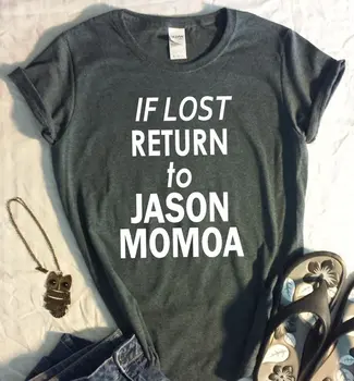 OKOUFEN JEI NETEKO Grįžti į Jason Momoa T-shirt Harajuku Moterų Atsitiktinis Marškinėlius Laiškas Spausdinti Naujos Mados Trumpas Rankovėmis Tee Viršų