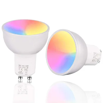 1/2/3/4pcs GU10 WiFi Smart LED Lemputės RGBW 5W Lempos Lampada APP Nuotolinio Valdymo Pritemdomi Lemputės Darbo su Alexa/Google/IFTTT