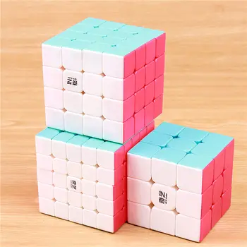 QIYI kariai 3x3x3 greitis magic cube stickerless 4x4x4 profesinės įspūdį cubo 5x5x5 sklandžiai kubeliai švietimo žaislai