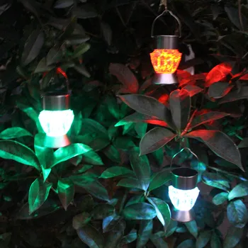 7 Spalvų Naktį Saulės Šviesos, atsparus Vandeniui Lauko Sodo Kempingas Pasukti Kabo LED Šviesos Diamond Lempa Sodo Puošmena