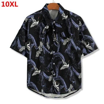 Plius dydžio kodas vyrų banga lieknėjimo 9XL 10XL 11XL pusė trumpas rankovės marškinėliai, vyriški drabužiai