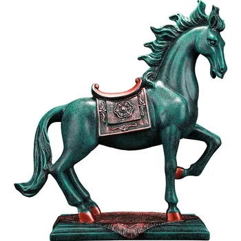 Šiaurės derliaus karo arklio statula Dervos šiuolaikinio meno skulptūrų Šiaurės stiliaus high-end namų puošybai statula-geriausia dovana