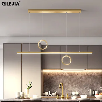 Šiaurės liustra aukso/juoda modernus minimalistinis LED juostelės, juostos kūrybinė asmenybė meno šviesos prabanga minimalistinis stalas pakabukas šviesos