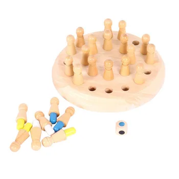 Vaikams Vaikams, Mediniai Atminties Rungtynės Stick Šachmatai Mediniai Šachmatų Šaškių Stalo Žaidimas, Šeimai Šalis Žaidimas Dėlionė Baby Švietimo Žaislai