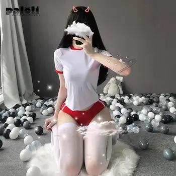 Cheer Leader Anime Cosplay Kostiumai, Seksualus apatinis Trikotažas Moterims Nustatyti Japonijos Moksleivė Vienodas Roleplay Merginos Uniforme Erotika Viršuje panty