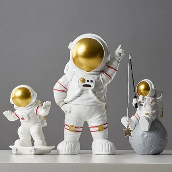 Šiaurės dekoro namų puošybai miniatiūros reikmenys kambarį šiuolaikinės kūrybos statulėlės Stalas amatų astronautas statula Dovanos