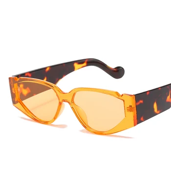 VCKA Retro Veidrodėlis akinių nuo saulės Mados Leopard Stačiakampio formos Akinius Moterims Saulės Akiniai Tendencija Street Beat UV Apsauga Akiniai