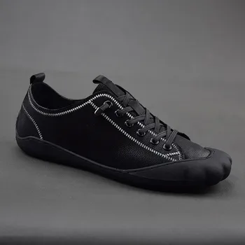 Vyriški batai tendencija naujas kvėpuojantis minkštas apačioje batai smėlio odos laisvalaikio bateliai šimtą vyriški batai valdybos batai