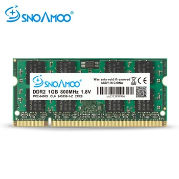 SNOAMOO DDR2 1GB 2GB 667MHz Laptopo Ram PC2-5300S 800MHz PC2-6400S 200Pin CL5 CL6 1.8 V 2Rx8 SO-DIMM Kompiuterio Atmintyje Garantija