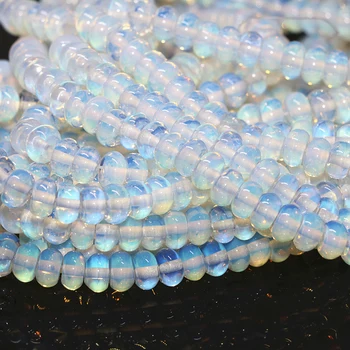Abacus rondelle formos white opal prarasti karoliukai 4*6 mm 5*8mm karšto parduoti mados moterų vestuvėms šalis, dovanos, juvelyrika priėmimo 15inch B266