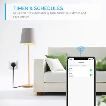 Wifi 16a lizdas smart Elektros Energetikos kontrolės laikmačio Jungiklį sienoje ES lizdo Balso Kontrolė Suderinama Alexa, Google IFTTT smart gyvenimo
