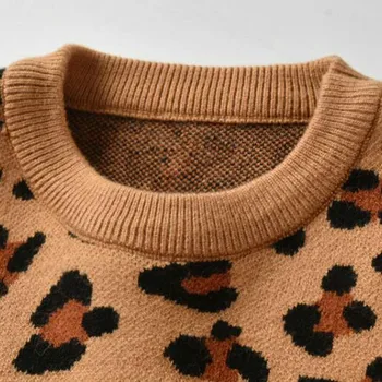 2020 Naują Pavasario Mergaičių Megztiniai Megztinis Bamblys Kūdikių Drabužiai Leopardas Spausdinti Rožinė Megztiniai Vaikams Ilgomis Rankovėmis Trikotažas Vaikams