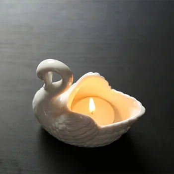 1pc Keramikos Swan Ornamentu Mini Vazonas Papuošalų Organizatorius Tealight Turėtojas Saugojimo Patiekalas Vestuvių Dovana