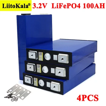 4pcs Liitokala 3.2 V 100Ah LiFePO4 Baterija Ličio phospha Didelės talpos 