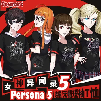 [STOCK] KARŠTO Anime Persona 5 P5 Anne Takamaki Ren Amamiya Vasaros Gobtuvu Marškinėlius Cosplay T-shirt S-3XL Unisex NAUJAS 2018