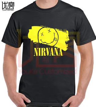 Nirvana Marškinėliai Laimingas Veidas Kurt Cobain Išganytojo Vyrų Spausdinti Tee Medvilnės Trumpomis Rankovėmis Viršūnes Atsitiktinis Homme Vyrams Medvilnės Marškinėliai Metu