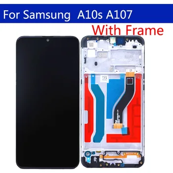 Naujas Samsung Galaxy A10s lcd Ekranas A107/DS A107F A107FD A107M Jutiklinis Ekranas skaitmeninis keitiklis su karkasu