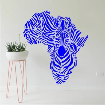 Afrikos Žemėlapis Siluetas Kūrybos Specialios Zebra Sienos Freskos Kietas Gyvūnų Siena Lipdukas Vinilo Nuimamas Namų Dekoratyvinės Tapetų Y-873