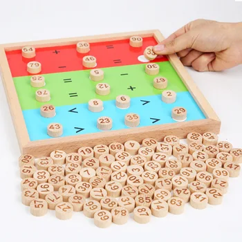 Montessori Ugdymo Mediniai Žaislai Vaikams, Žaislai 1-100 Skaitmenų Lentelė Matematikos To SubtractionTeaching Aids Mokymosi Žaislai