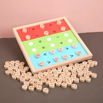 Montessori Ugdymo Mediniai Žaislai Vaikams, Žaislai 1-100 Skaitmenų Lentelė Matematikos To SubtractionTeaching Aids Mokymosi Žaislai