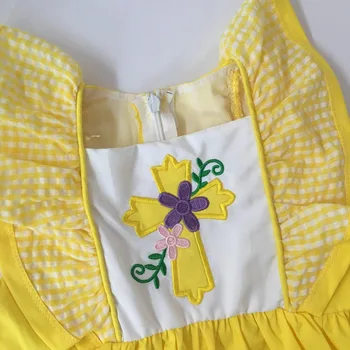 Puresun Velykų Dieną Vasaros Projekto Bamblys Merginos Boutique Suknelė Vaikams Dėvėti Siuvinėjimas Medvilnės Audiniai Vaikų Drabužių Užtrauktukas Suknelė