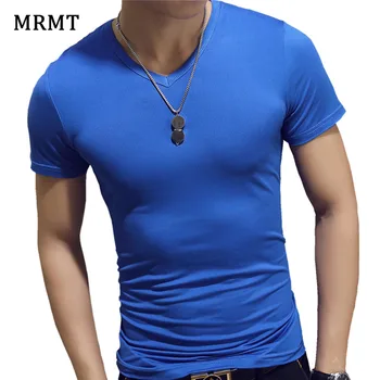 MRMT 2021 Nauja, vyriški trumpomis Rankovėmis marškinėliai kaklo plonas spalva dugno t-shirt vyrų jaunimo Viršūnių marškinėlius