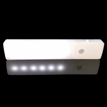 USB Įkrovimo Sienų apšvietimo 6PCS LED Auto PIR Judesio Jutiklis Nakties Šviesos Spinta Stalčių Lempos