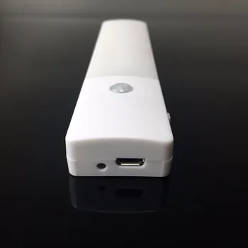USB Įkrovimo Sienų apšvietimo 6PCS LED Auto PIR Judesio Jutiklis Nakties Šviesos Spinta Stalčių Lempos
