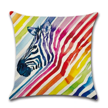 Naujas Rainbow Gyvūnų Užvalkalas Zebra Dramblys Vienaragis Vilkas Paukščių Pagalvėlė Padengti Sofa Namų Dekoravimo Audinys 45x5cm